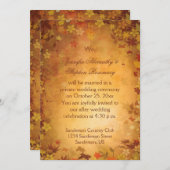 Herbstausgang Empfang nur Hochzeitsfeier Einladung (Vorne/Hinten)