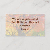 Herbstausgänge der Orange & Yellow Registrierungsk Begleitkarte (Rückseite)