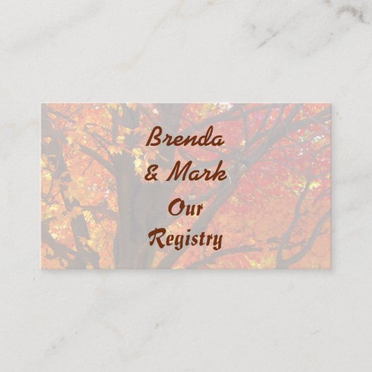 Herbstausgänge der Orange & Yellow Registrierungsk Begleitkarte (Vorderseite)