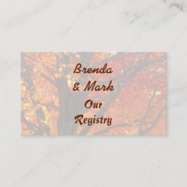 Herbstausgänge der Orange & Yellow Registrierungsk Begleitkarte