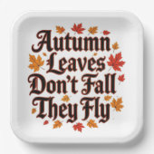 Herbstausgänge fallen nicht, sie fliegen pappteller (Vorderseite)