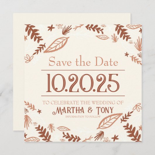 Herbstausgänge fallen Save the Date (Vorne/Hinten)