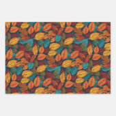 Herbstausgänge Herbstsaison Natur Gemustert Hübsch Geschenkpapier Set (Vorderseite)