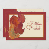 Herbstausgänge II Mit Monogramm Hochzeitseinladung Einladung (Vorne/Hinten)