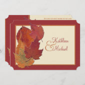 Herbstausgänge II Mit Monogramm Hochzeitseinladung Einladung (Vorne/Hinten)