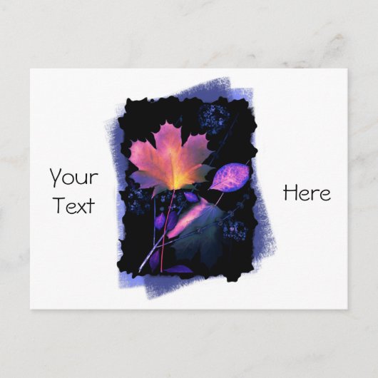 Herbstausgänge in Neon und Blau Postkarte (Vorderseite)