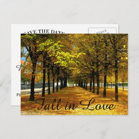 Herbstausgänge Save the Date Postkarte (Vorne/Hinten)