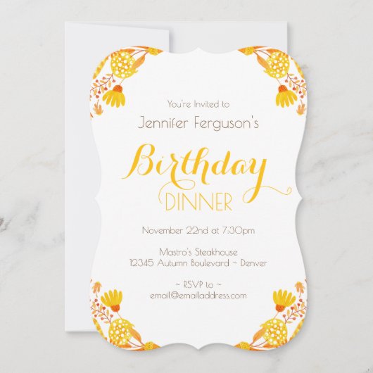 Herbstausgänge und Branchen zum Geburtstag Einladung (Vorderseite)