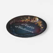 Herbstausgänge und Herbstfallen-Halloween-Party Pappteller (Schrägansicht)