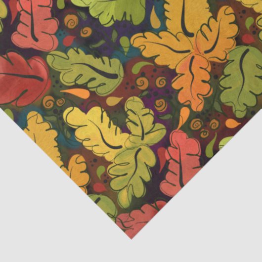 Herbstausgänge von Gold, Rostbraun und Grün Seidenpapier (Ausschnitt)