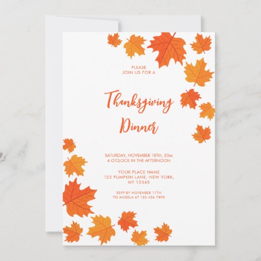 Herbstausscheiden Erntedank Einladung (Vorderseite)