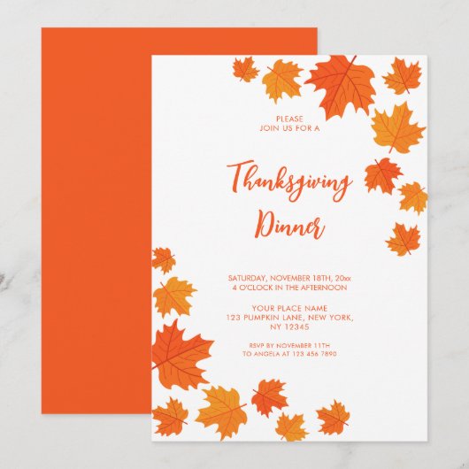 Herbstausscheiden Erntedank Einladung (Vorne/Hinten)