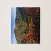 Herbstaussicht der Linville Schlucht oft als die Puzzle (Vertikal)