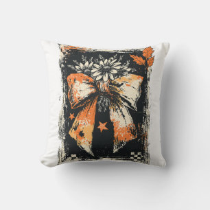 Herbstband-Schleife Distressed Kissen
