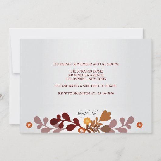 Herbstbanner-Einladung Einladung (Rückseite)