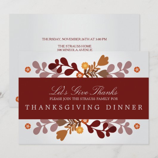 Herbstbanner-Einladung Einladung (Vorne/Hinten)