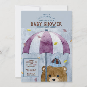 Herbstbär Babydusche Einladung