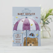 Herbstbär Babydusche Einladung (Stehend Vorderseite)