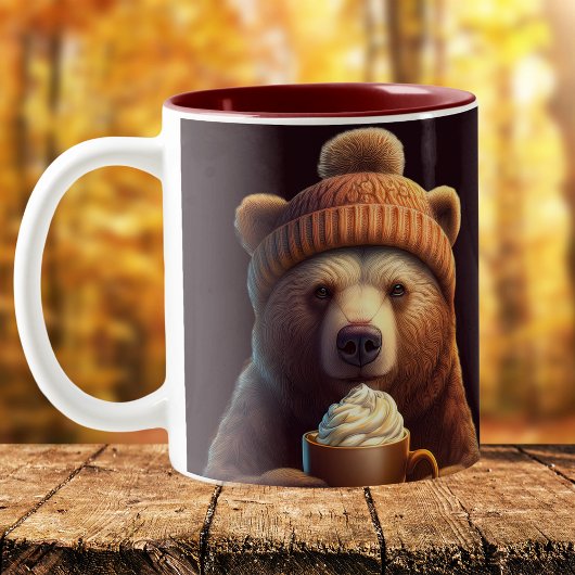Herbstbär Erntedank Pumpkin Gewürz Heiße Kakao Zweifarbige Tasse