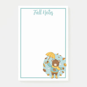 Herbstbär hinterlässt Post-it-Notizen Post-it Klebezettel