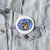 Herbstbär mit sinkenden Blätter Button (Beispiel)