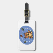 Herbstbär mit sinkenden Blätter Gepäckanhänger (Vorderseite vertikal)