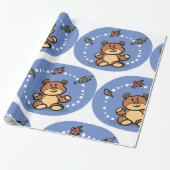 Herbstbär mit sinkenden Blätter Geschenkpapier (Ungerollt)