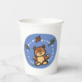 Herbstbär mit sinkenden Blätter Pappbecher (Vorderseite)