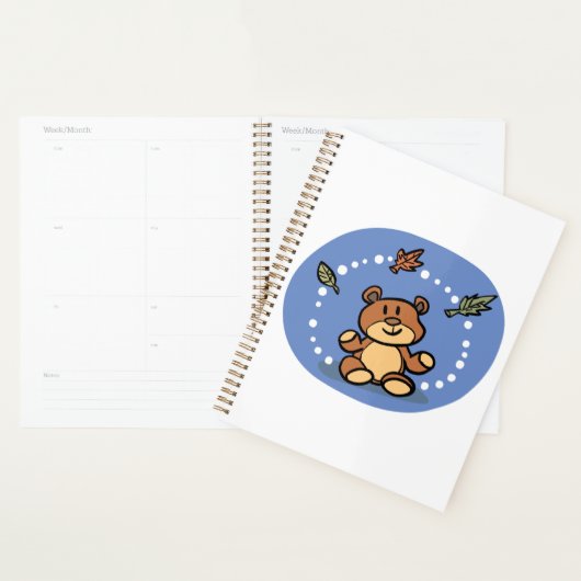 Herbstbär mit sinkenden Blätter Planer (Anzeige)