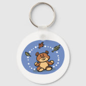 Herbstbär mit sinkenden Blätter Schlüsselanhänger (Vorderseite)