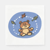 Herbstbär mit sinkenden Blätter Serviette (Vorderseite)