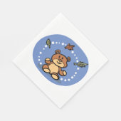 Herbstbär mit sinkenden Blätter Serviette (Ecke)