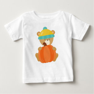 Herbstbär, Niedlicher Bär, Bär mit Hut, Pumpkin Baby T-shirt