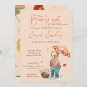 Herbstbären-Baby-Dusche, Herbstbär Invi Einladung (Vorne/Hinten)