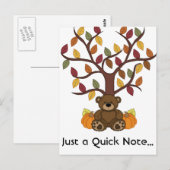 Herbstbärendesign Postkarte (Vorne/Hinten)