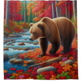 Herbstbärenduschvorhang Duschvorhang (Vorderseite)
