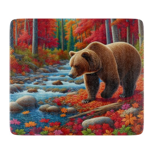 Herbstbärenschneider Schneidebrett (Vorderseite)