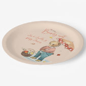 Herbstbärenspulmaschine, Herbstbär Pappteller (Schrägansicht)