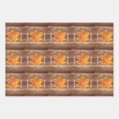 Herbstbauernhaus farbige Herbstblätter auf Burlap Geschenkpapier Set (Vorderseite 2)