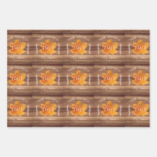 Herbstbauernhaus farbige Herbstblätter auf Burlap Geschenkpapier Set (Vorderseite 2)