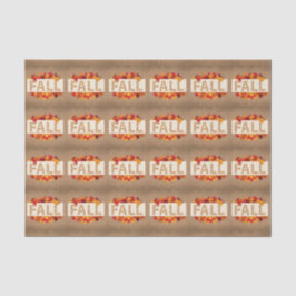 Herbstbauernhaus farbige Herbstblätter auf Burlap Seidenpapier