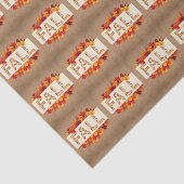 Herbstbauernhaus farbige Herbstblätter auf Burlap Seidenpapier (Ausschnitt)