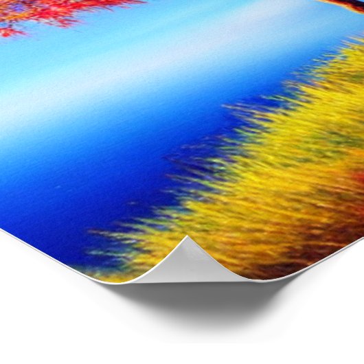 Herbstbaum auf einem Cliff Poster (Ecke)