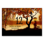 Herbstbaum Aussicht auf See Hochzeitskarte Tischnu Tischnummer (Vorderseite)