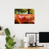 Herbstbaum-Blätter Poster Rot Orange Blätter Kunst (Heimbüro)