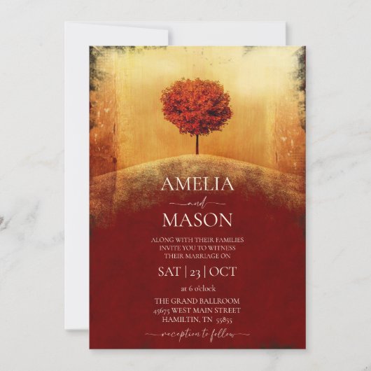 Herbstbaum-Einladung Einladung (Vorderseite)