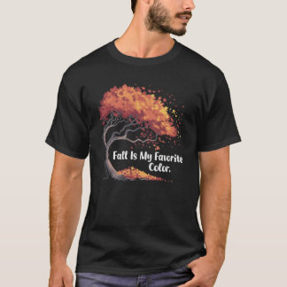 Herbstbaum Fallende Blätter Whimsical Herbst T-Shirt