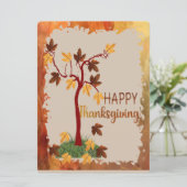 Herbstbaum Feiertagskarte (Stehend Vorderseite)