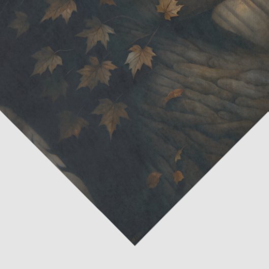 Herbstbaum Gesicht surreal Decoupage Seidenpapier (Ausschnitt)