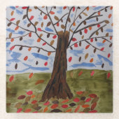 Herbstbaum Glasuntersetzer (Vorderseite)